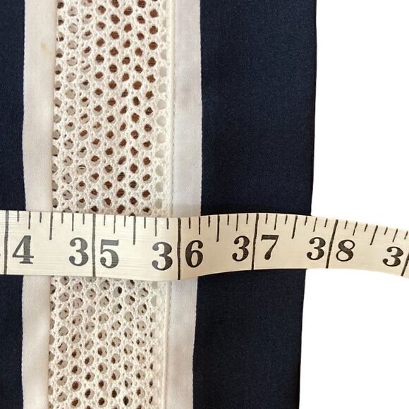 Jones New York orange, pink and  navy striped short sleeve dress, size 10 - Picture 8 of 8